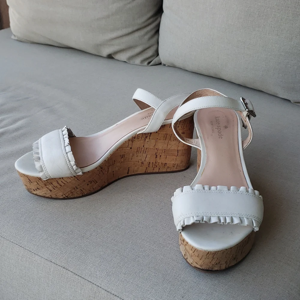 Kate Spade Frilly Platform Wedges, Size 8